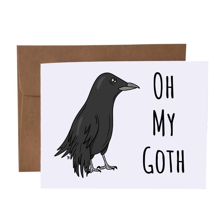 Oh My Goth | All Occasion Raven Pun Greeting Card for wholesale by SKP ink