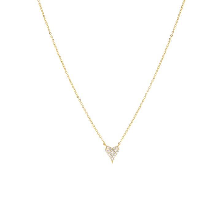 mini pave heart necklace for wholesale by Marlyn Schiff