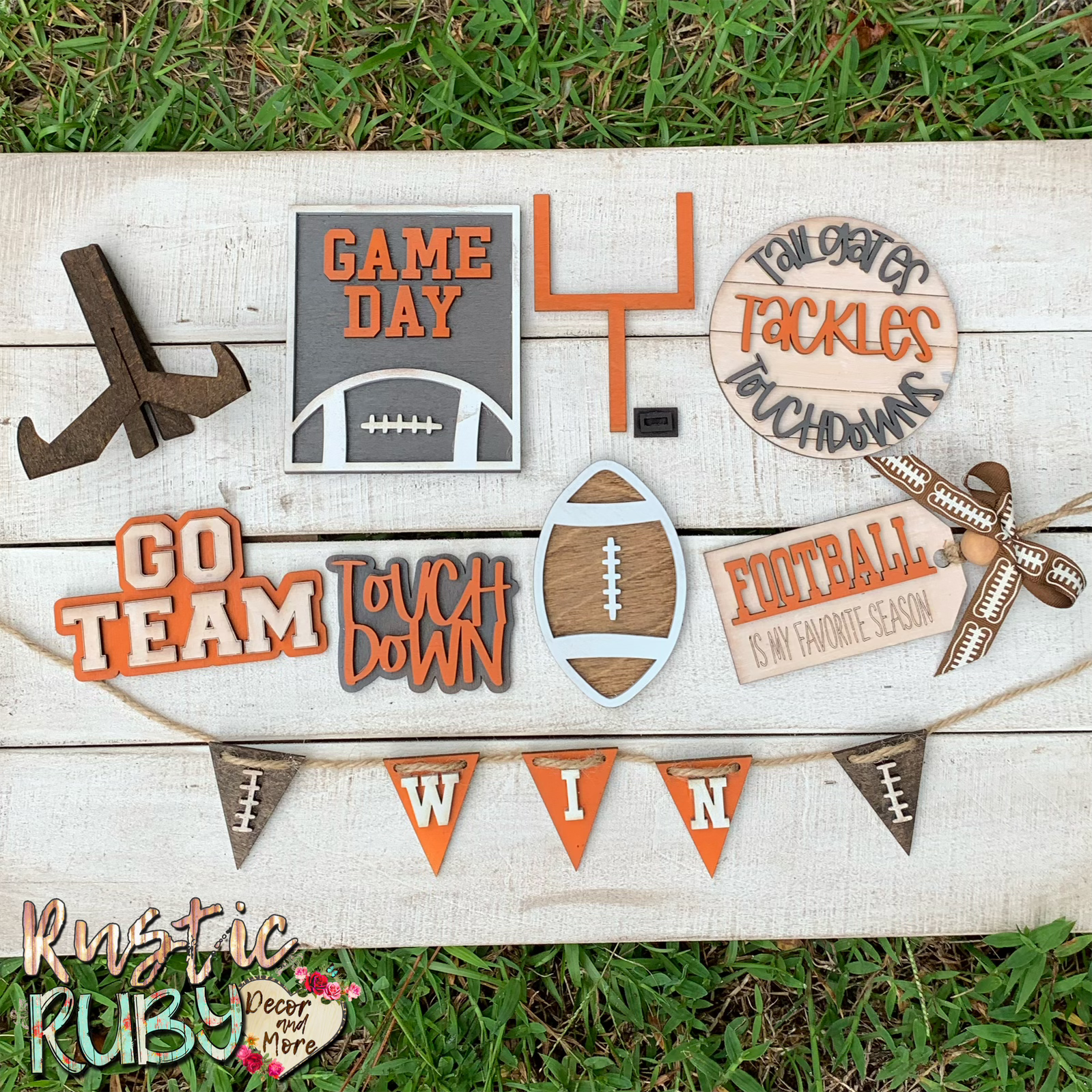 Rustic Ruby Decor and More LLC - Wholesale Decorative Tray - Football Game Day Tier Tray Set6