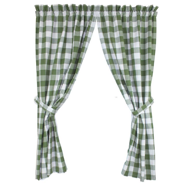 Buffalo Check Sage 63x72 Curtain Panels for wholesale by Home Collections by Raghu