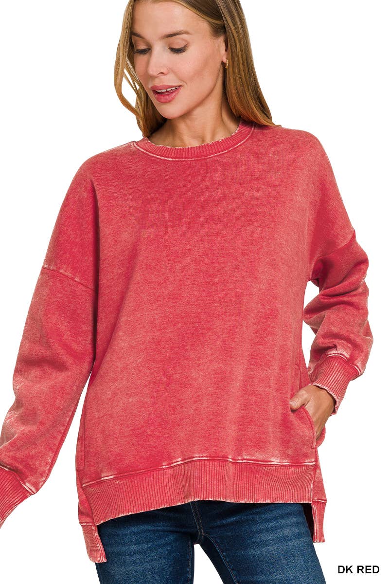42POPS - Wholesale Sweatshirt - Women's - ',,, Fleece Hi Low Hem Pullover With Pockets56