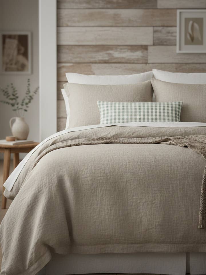 Gingham Linen Pillow for wholesale by Anaya Home