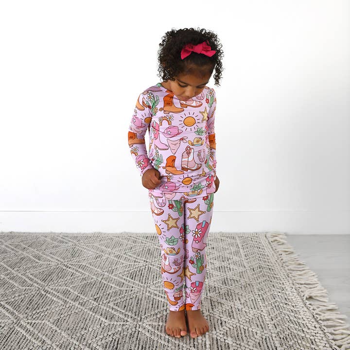 Gigi and Max - Wholesale Sleepwear Set - Kids - Lainey TWO PIECE - NO BUTTON Bamboo Western Toddler Outfit3