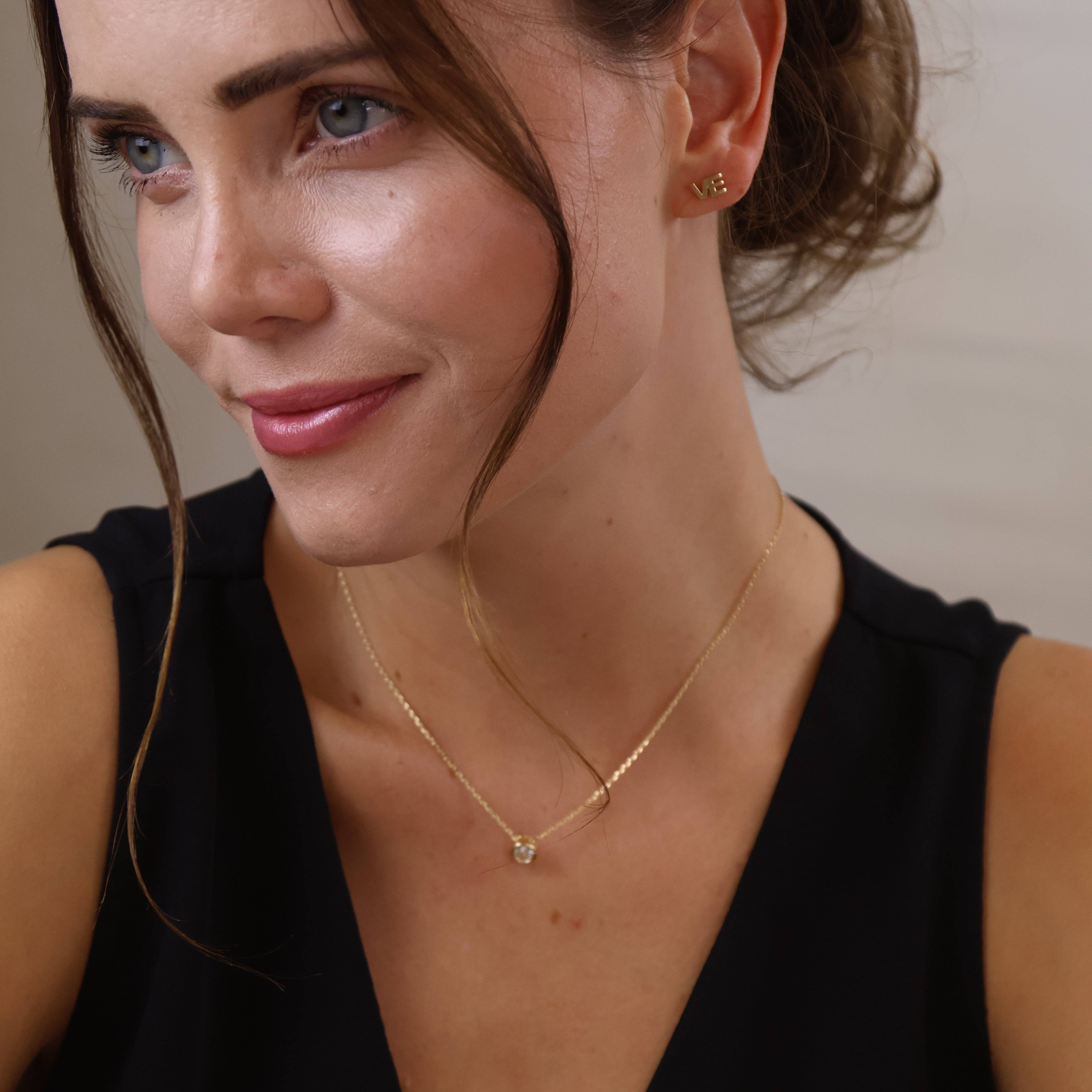 GoldFi - Wholesale Pendant/charm necklace - 18k Gold Filled Solitaire CZ Necklace4