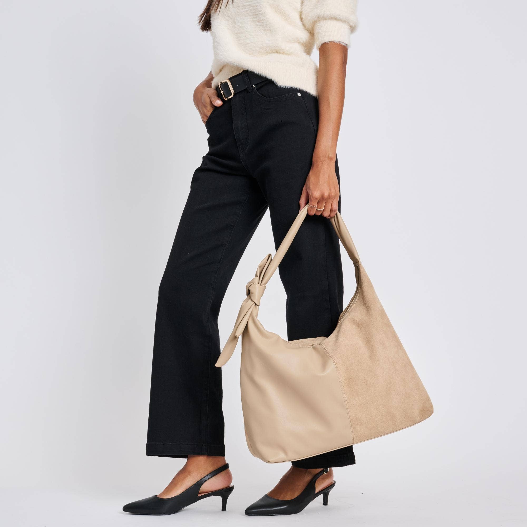 Moda Luxe - Wholesale Shoulder Bag - Women's - Hazel - Genuine Suede Knot Hobo19