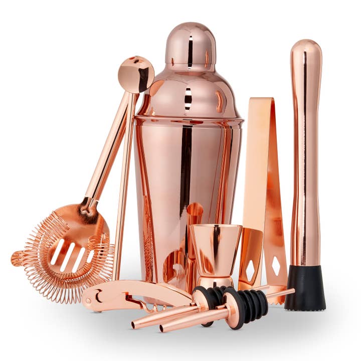 Oak & Steel - Wholesale Bar Tool - 10 Pcs Rose Gold Cocktail Set