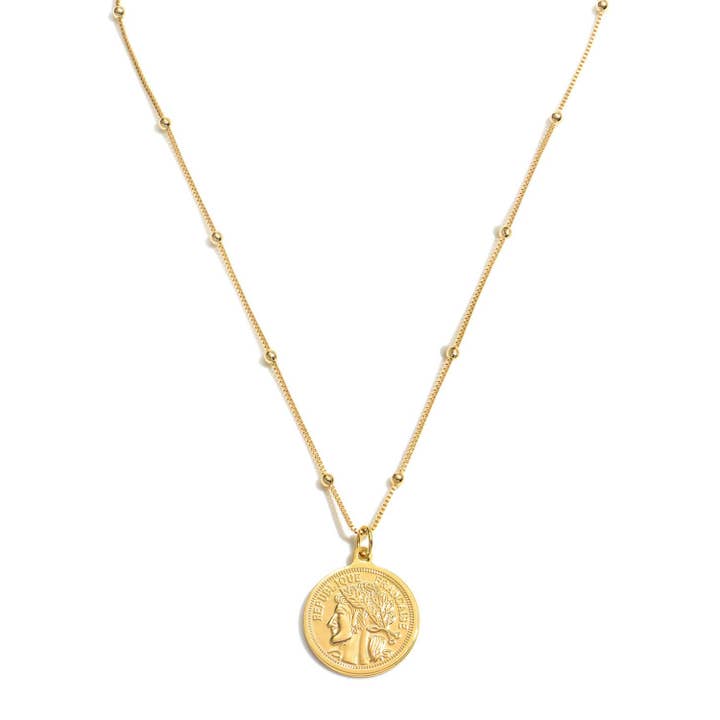 Collier Aria Coin pour la vente par Kinita Jewelry