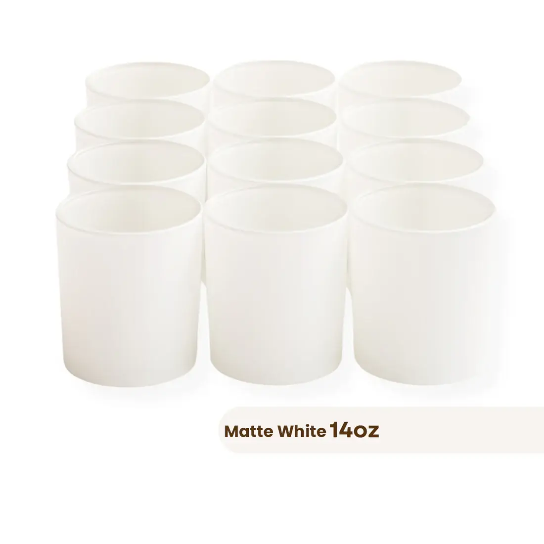 General Wax - Candle Making Supplies - Wholesale Candle Holder - 14 oz Havana Matte White - Candle Making Glass 2