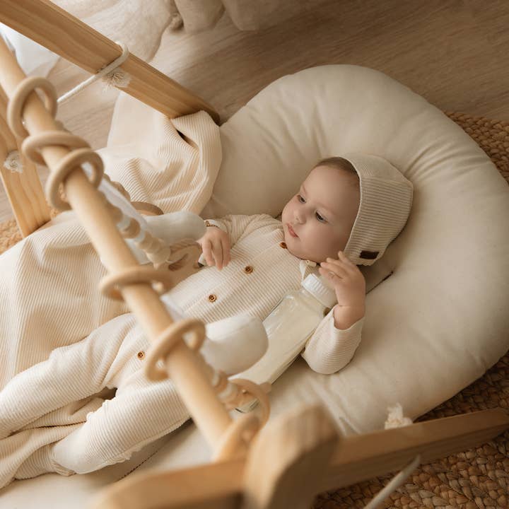 Cream Bebe Button Down Collection Footie for wholesale by Cream Bebe