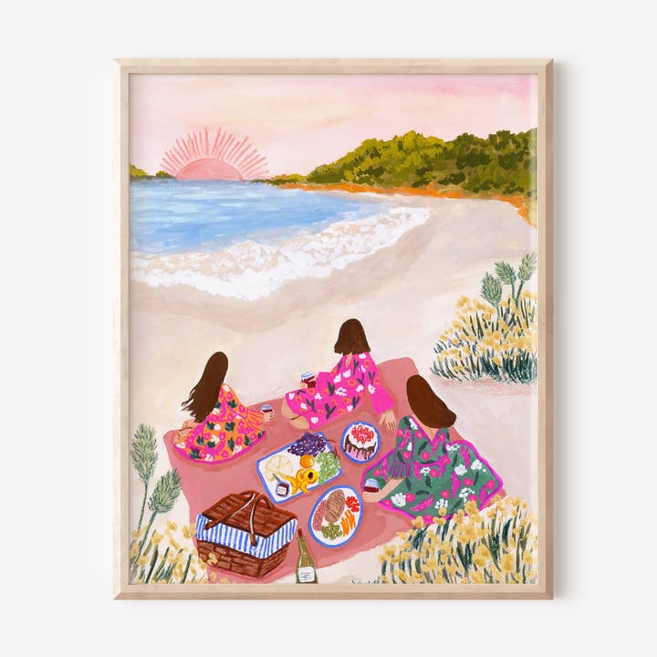 "Beach Picnic" Art Print for wholesale by Sarah Gesek Studio