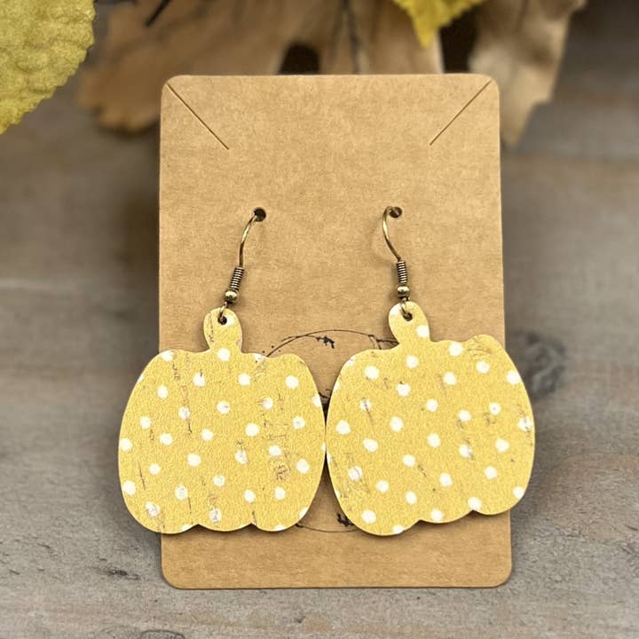 Bee Marie Market LLC - Wholesale Dangle Earrings - Handmade Fall Genuine Leather Pumpkin Earrings4