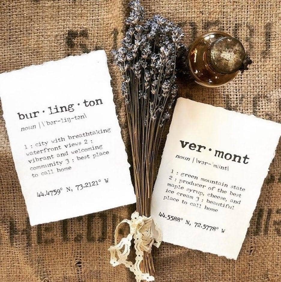 Alison Rose Vintage - Wholesale Art Print - vermont definition print on handmade paper2