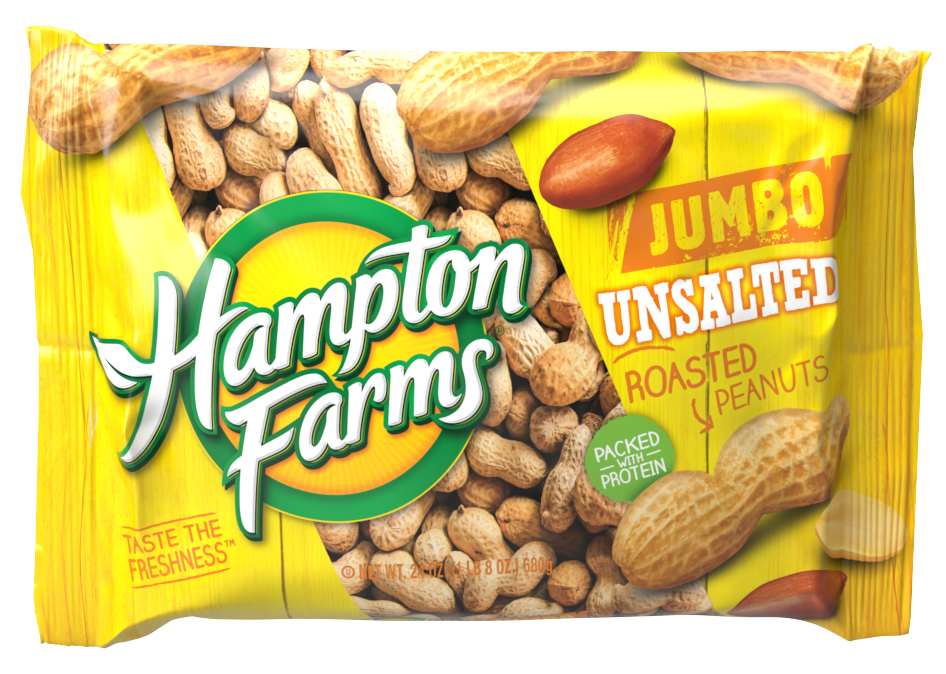 Hampton Farms - Wholesale Nuts - Unsalted Roasted Jumbo Inshell Peanut - 24oz.0