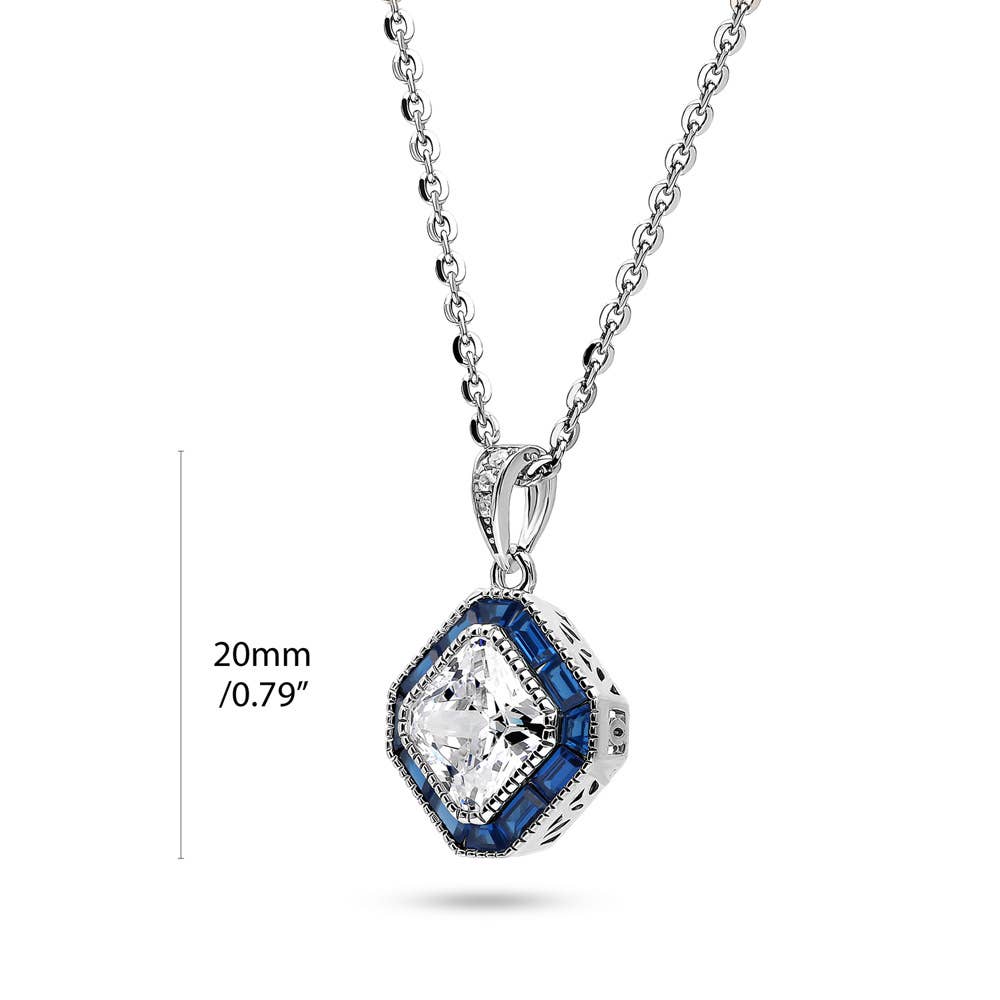 BERRICLE - Wholesale Pendant/Charm Necklace - BERRICLE Sterling Silver Halo Art Deco Milgrain CZ Necklace1