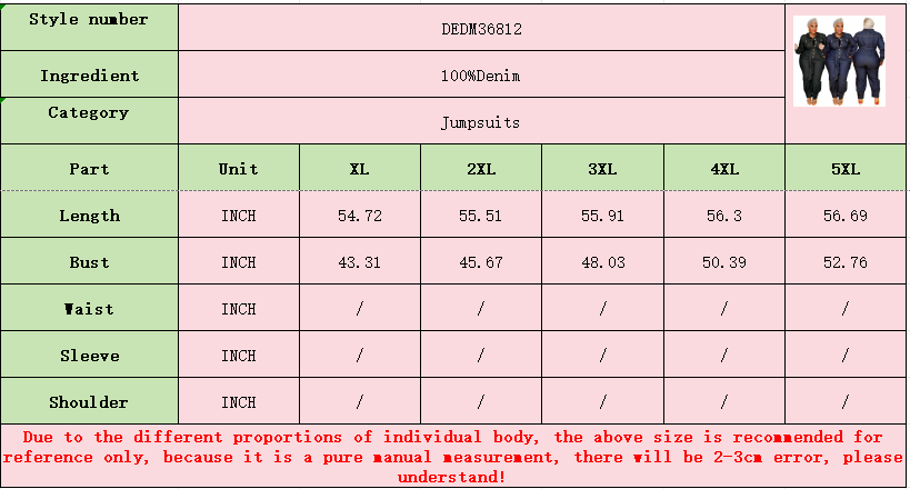 Aria Romance - Vente Combinaison – femme - Combinaison en jean décontractée à col en V12