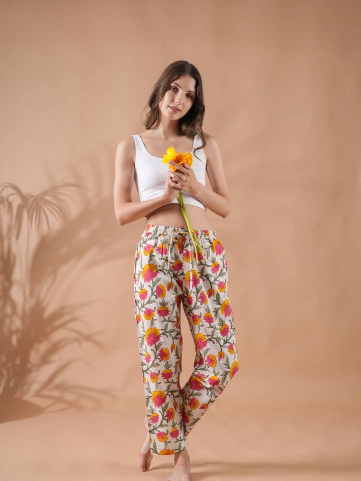 Zillajee - Wholesale Sleepwear Bottom - Women's - Cotton Pajama Pants Women - Floral Whispers6