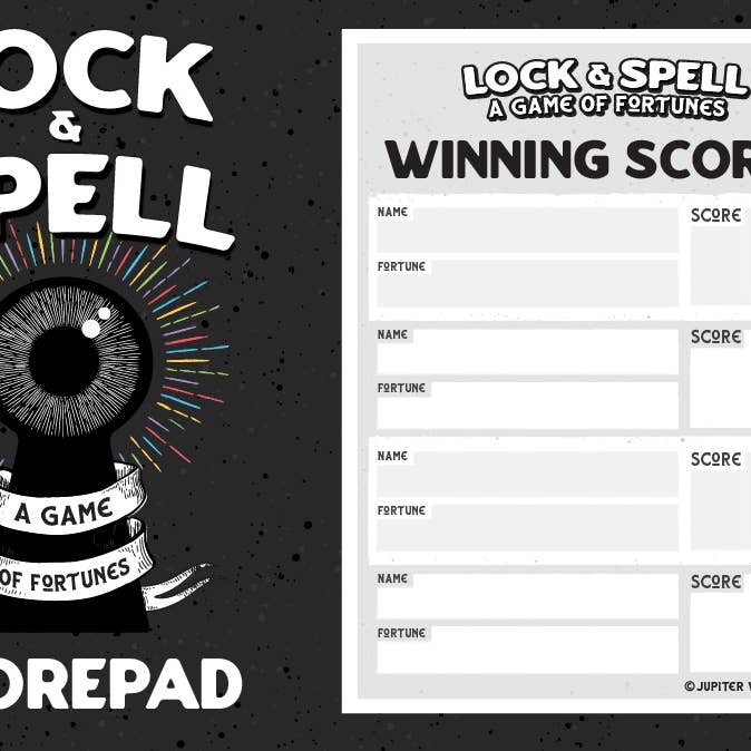 Jupiter Valley Studios - Wholesale Board Game - Lock & Spell Scorepad1