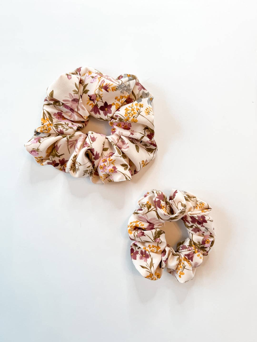 JoJo Makes - Wholesale Scrunchie - Women's - Wildflowers Floral Luxe Scrunchie & Sage Satin4