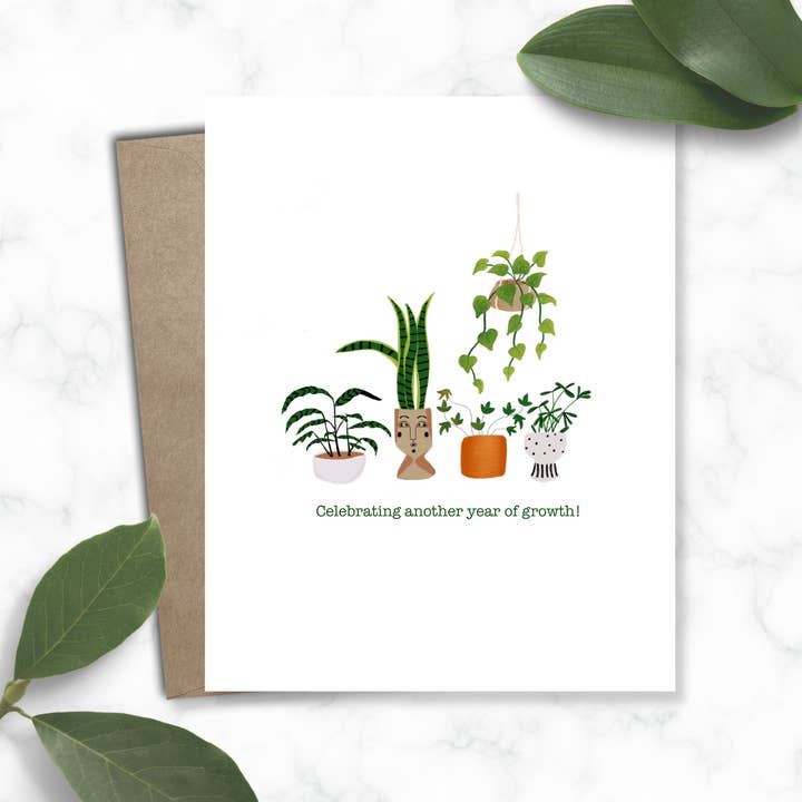 Tarjeta de cumpleaños - Plantas para venta al por mayor de Katie Stack Illustrates