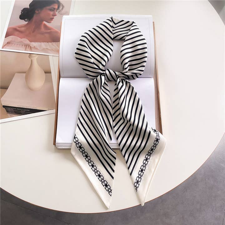 ACCITY - Wholesale Head Scarf - Women's - FASHIONABLE DOUBLE-LAYER RIBBON ANGLED HEAD SCARF_CWASC151528