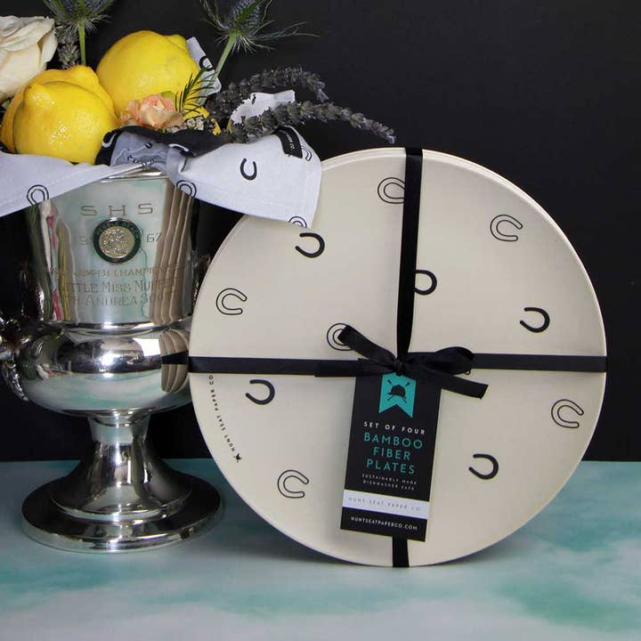 Hunt Seat Paper Co. - Wholesale Dinner Plate - Lucky Cream Dinner Plate - Set of Four6