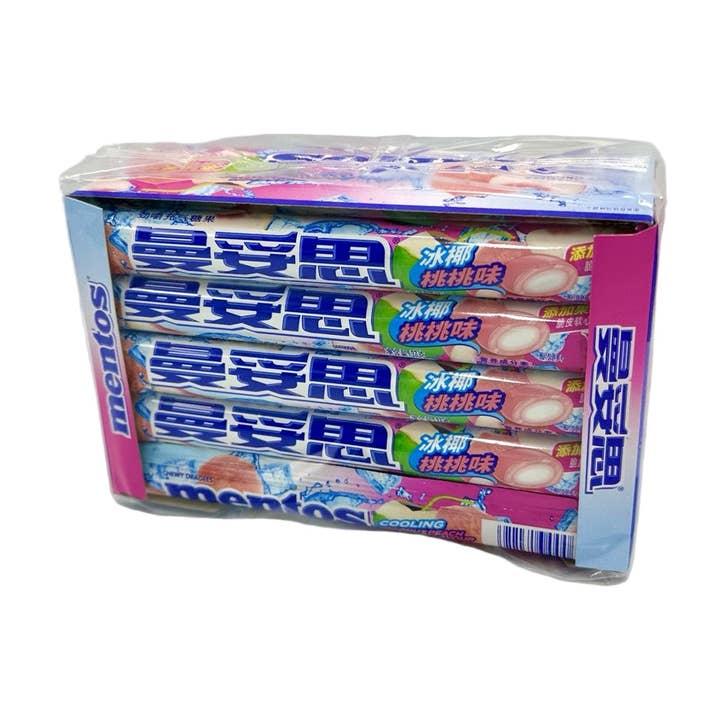 Mentos Chewy Candy Coconut Peach 37g*15 (China) for wholesale by Global Bite Co