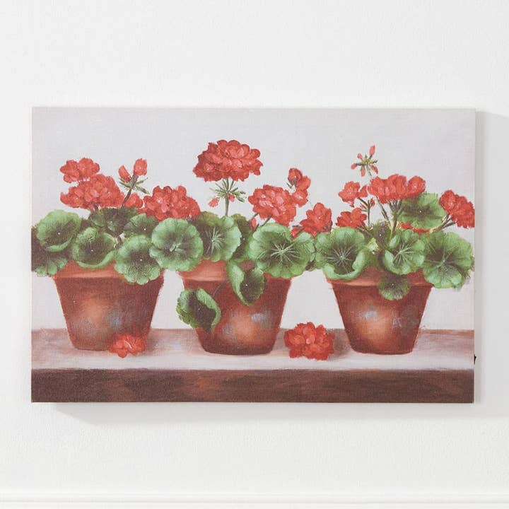 New Signature Homestyles - Wholesale Art Print - Red Geranium LED Canvas Print