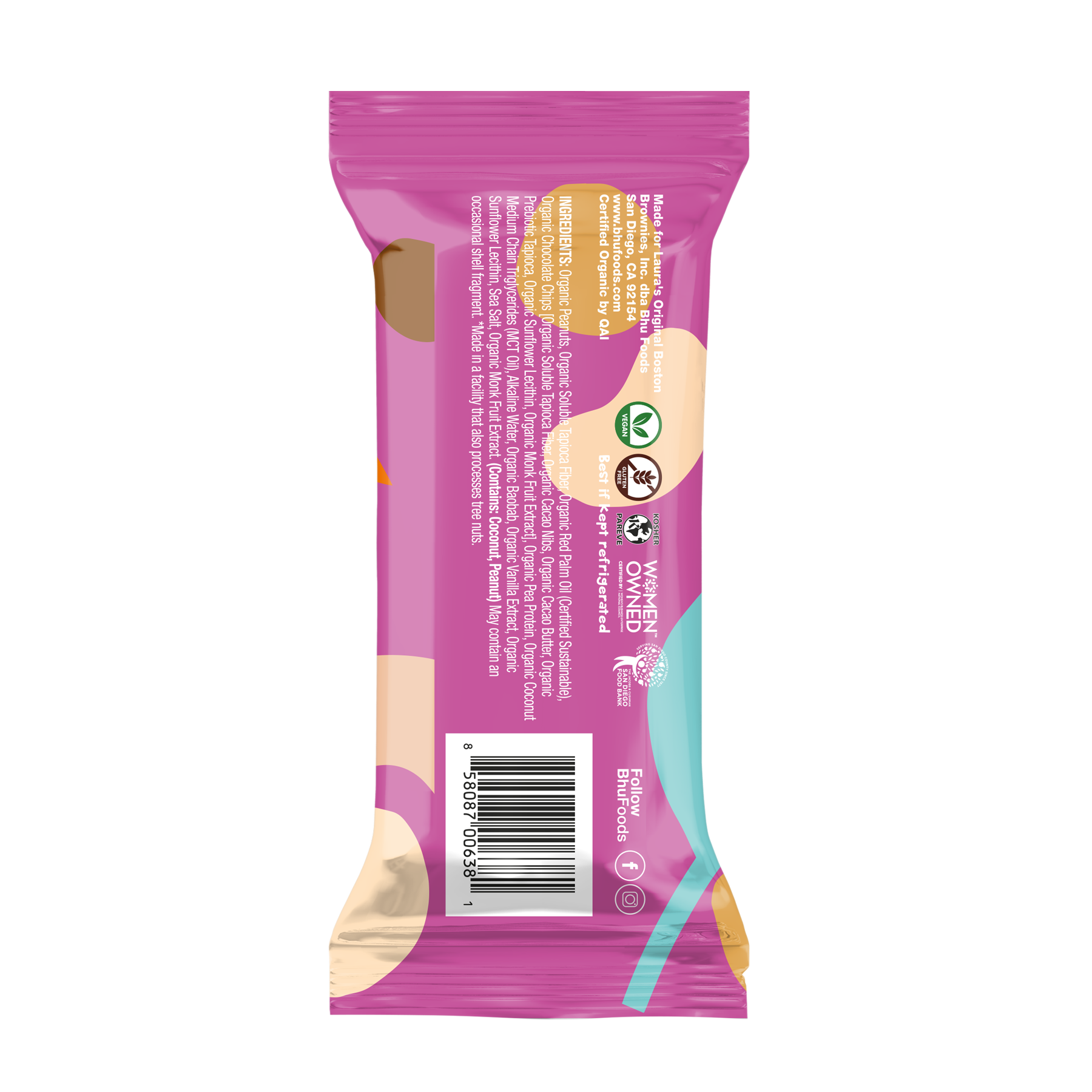 Bhu Foods - Wholesale Snack Bar - KETO Protein Bar - Peanut Butter Chocolate Chip Cookie Dough (8 bars)10