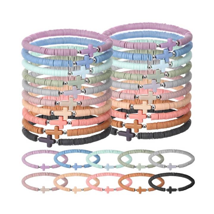 Cross and Crowns – wholesale Jewellery set – Clay cross bracelets0