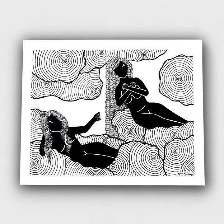 Self-Love Art Print: Stippled Line Art, ASL Sign (10x8) for wholesale by Solo Souls