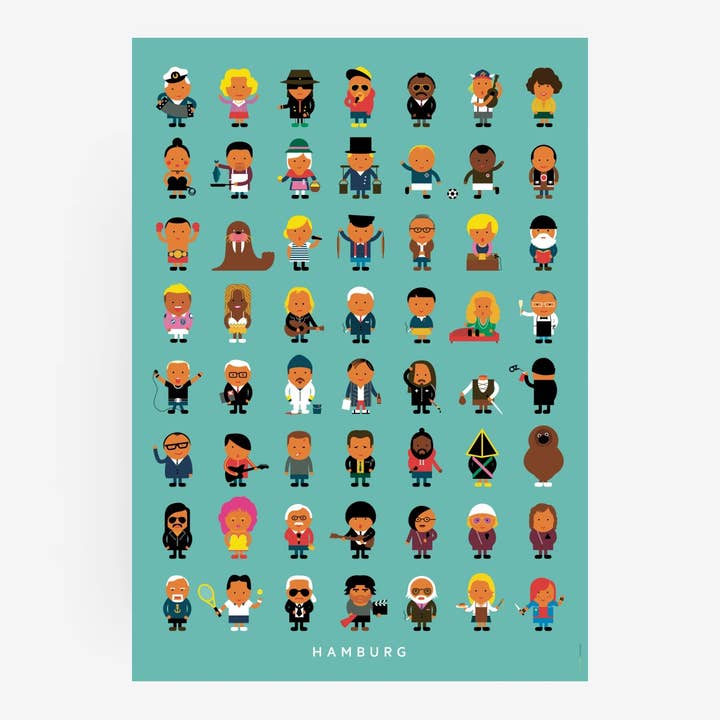 Hamburger People poster (2 sizes) for wholesale by Human Empire