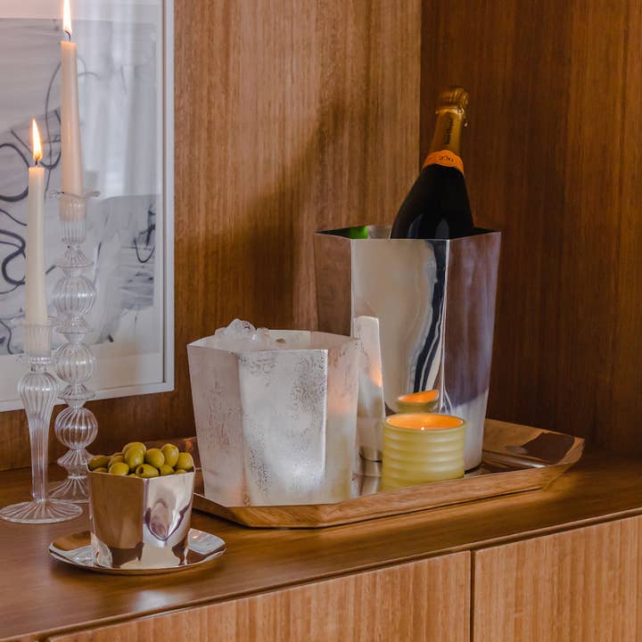 ESENCIAL HOGAR - Wholesale Serve Bowl - Hexagon Silver-Plated Nut Bowl & Saucer6