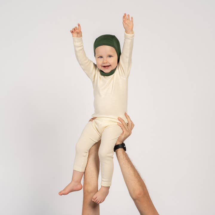 menique - Wholesale Beanie - Kids - Kids' Merino Wool Thermal Balaclava Hat Dark Green