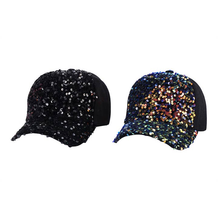 Ladies Sequined Baseball Cap Style Hat for wholesale by Nima Accessories Inc