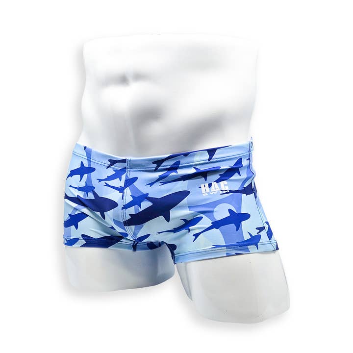 Box Cut Swim Trunk - Blue Shark for wholesale by HAC Swim