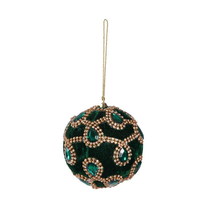 4" Green Crystal Ball Ornament for wholesale by Vatican Homes
