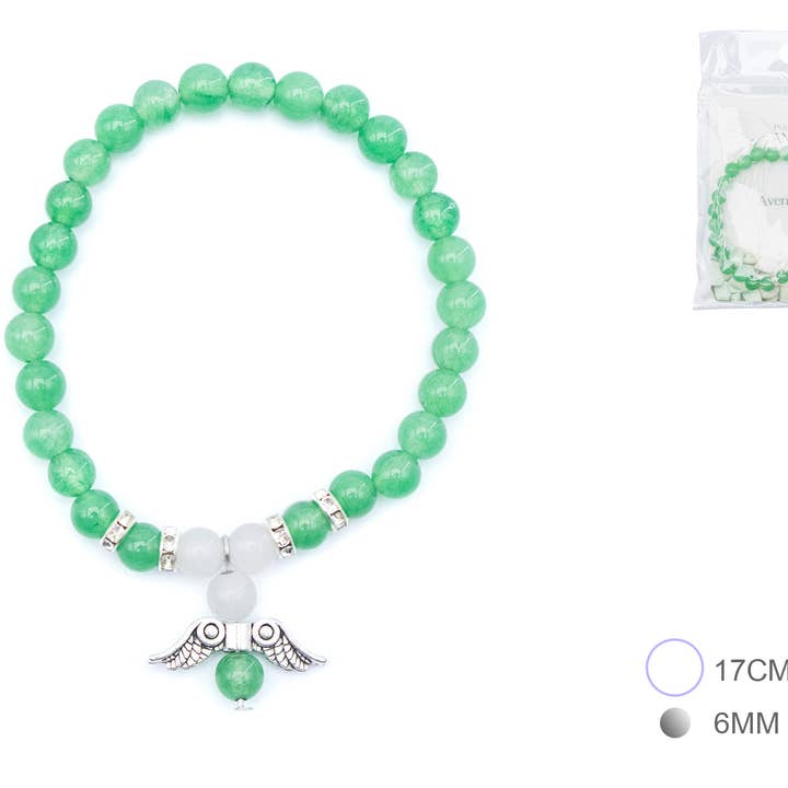 Angel Bracelet G. Aventurine 6mm (6 units) for wholesale by Esoterica Arte