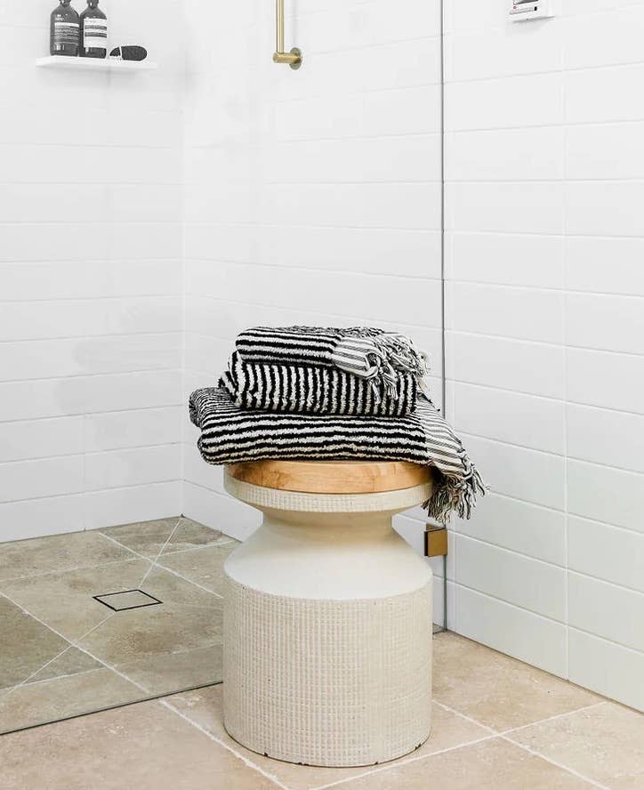 Buld&Co. - Venta al por mayor Toallas de baño - Toalla turca tejida a mano, toalla de mano de baño de playa a rayas, KARA9