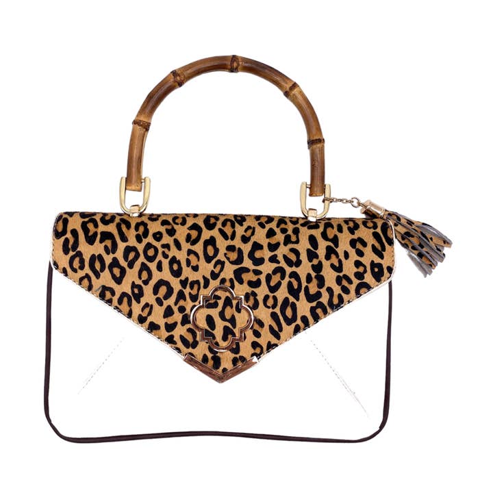 Bolsa Rowan Leopard em marrom por atacado de Darling and Company