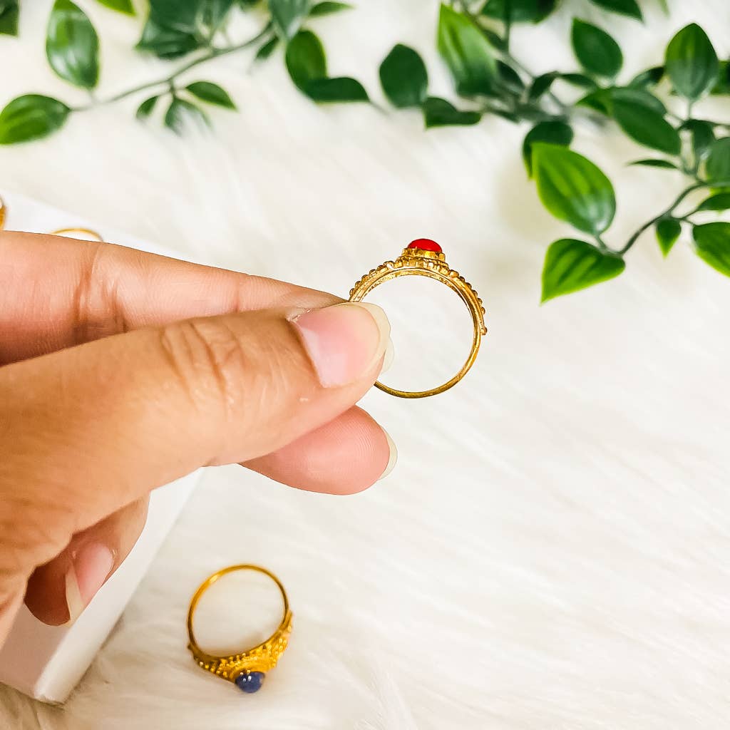 Karma Nepal Crafts - Venta al por mayor Anillos grandes/de cóctel - Anillos apilables estilo boho bañados en oro, juego de 100 piezas ($2,25 cada uno)13