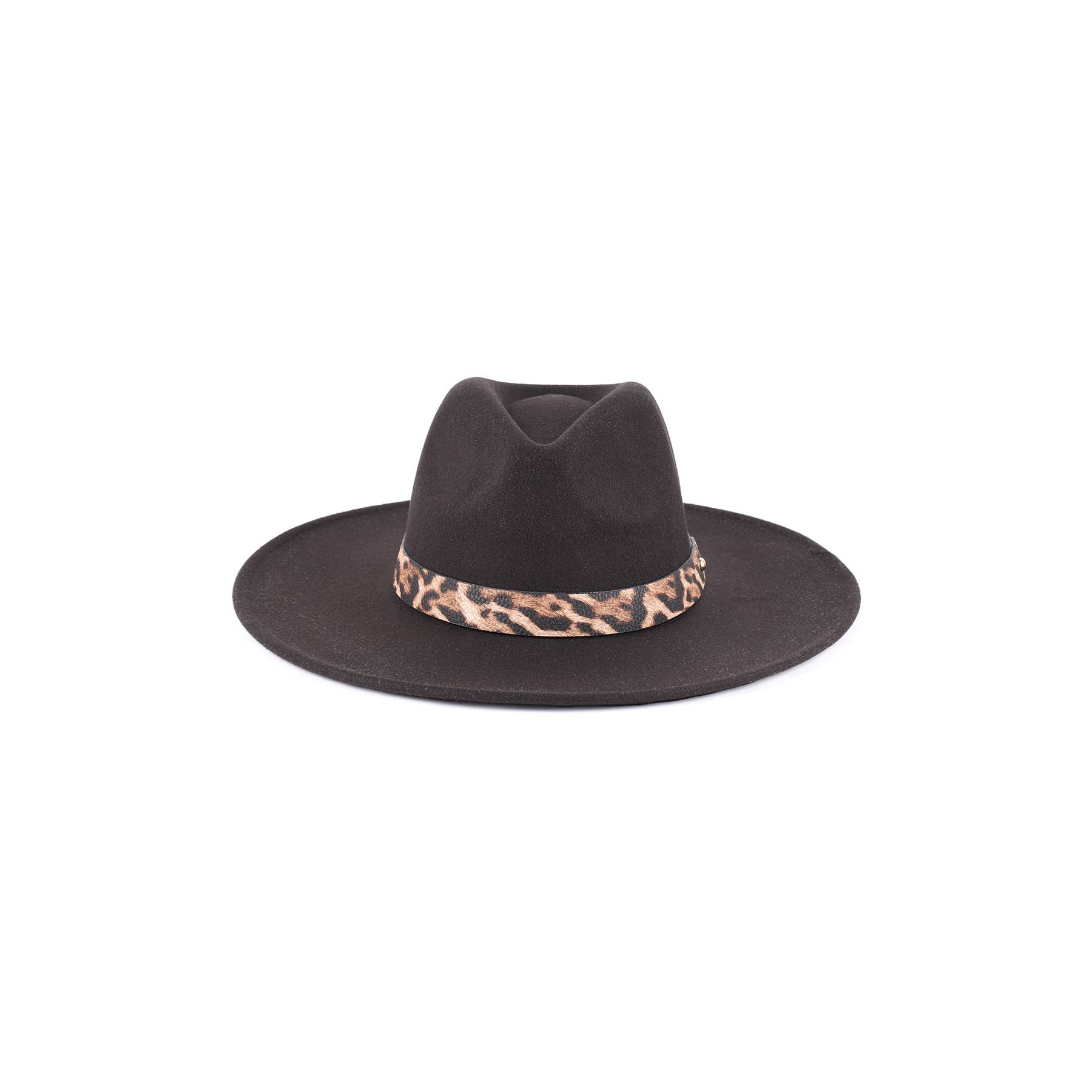 Pink Irene Wholesale - Wholesale Fedora - Women's - FELT FASHION BRIM HAT WITH LEOPARD ACCENT9