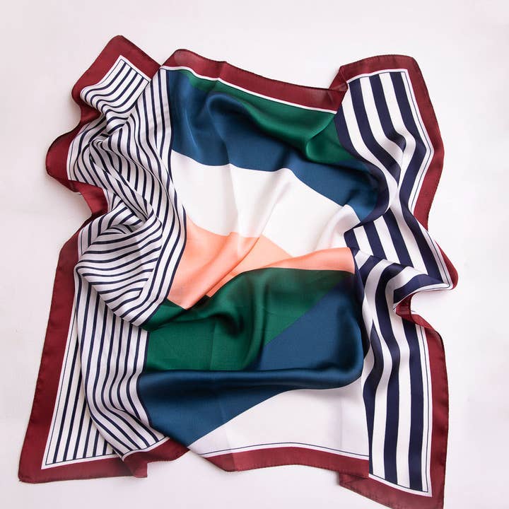 Leto Accessories - Wholesale Bandana - Women's - Colorblock Satin Bandana - Silky & Oversized 🤩