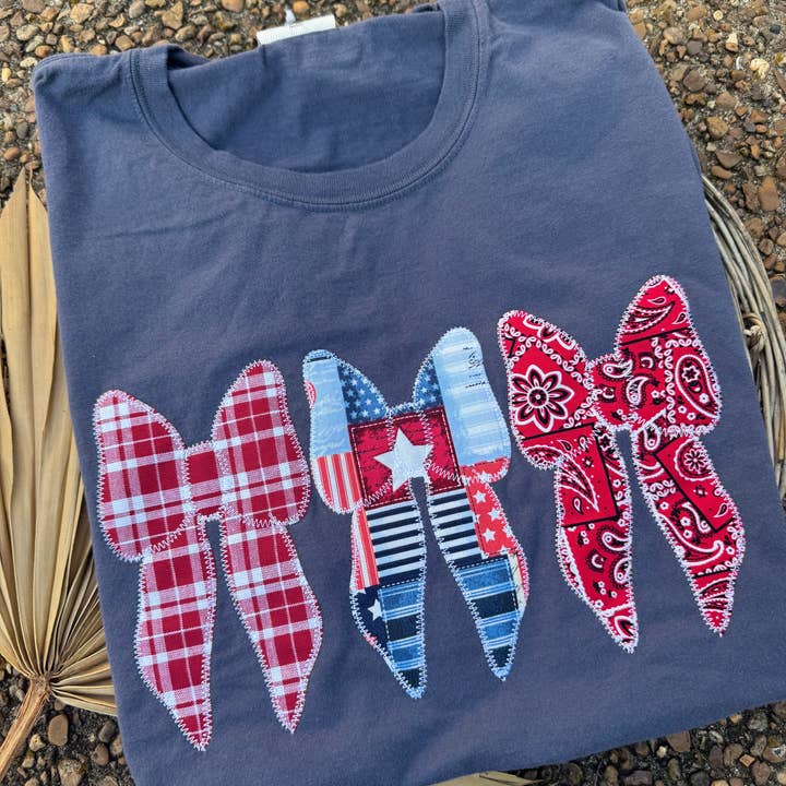 Patriotic Bow Coquette USA Short Sleeve for wholesale by Shop Southern Belle