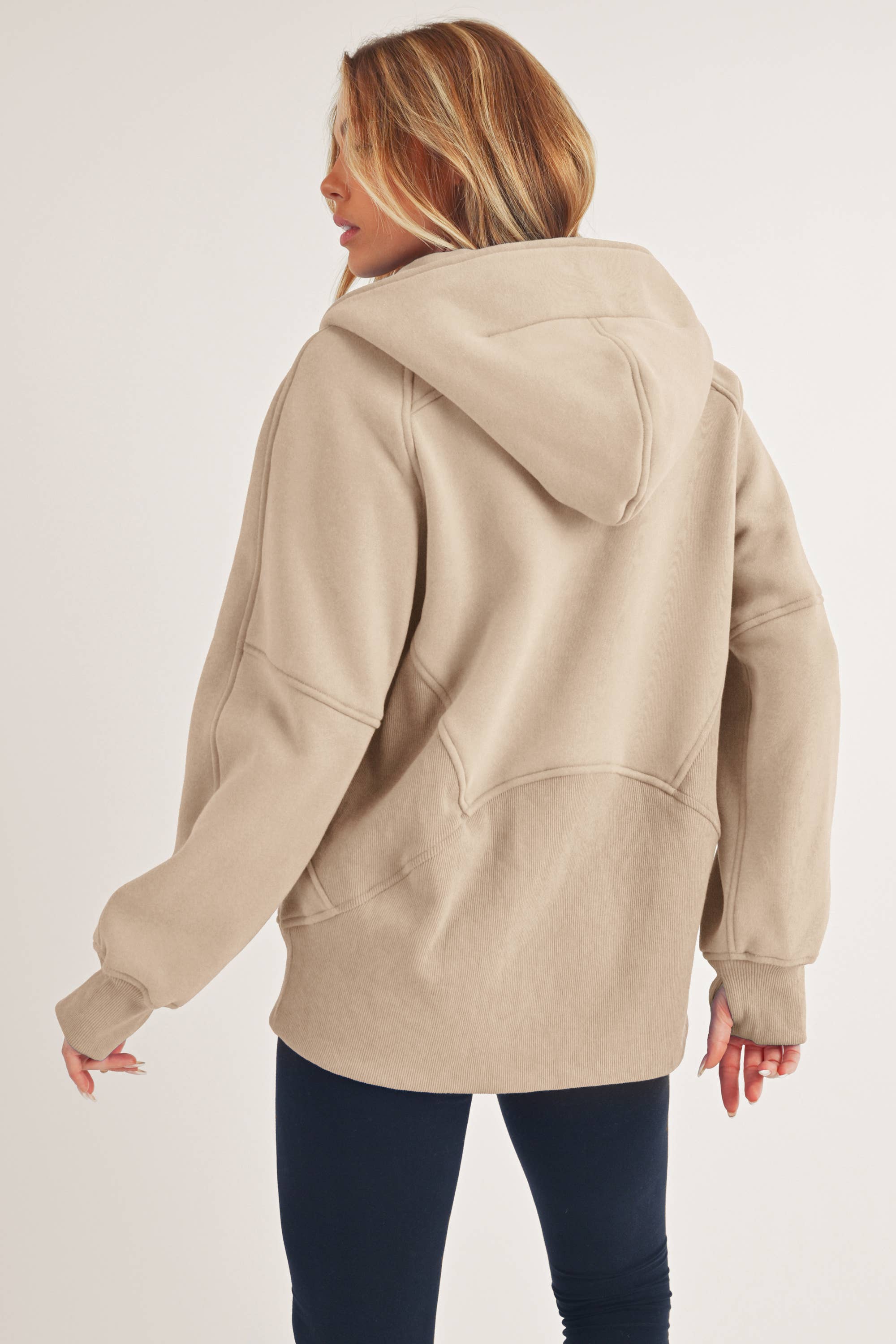 AEMI + CO - Venta al por mayor Sudadera con capucha - Mujer - Sudadera con media cremallera larga 990DK Drea34