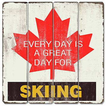 Geweldige dag om te skiën Vintage Wooden Sign voor wholesale door inVintage