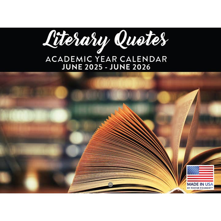 Famous Literary Quote Academic Year School Calendar June 2025 to 2026 Month for wholesale by 2026 Calendars