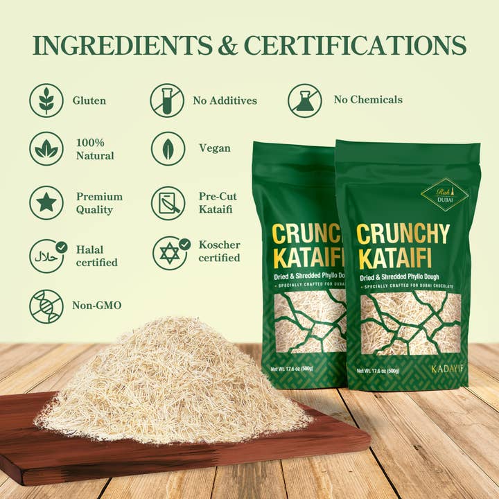 Bee Stinger Brands - Wholesale Pastry Bag - Rah Kataifi Shredded Fillo Dough For Dubai Chocolate - 500g