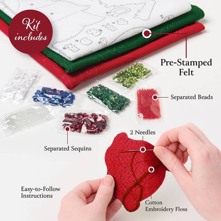 Plaid Crafts - Wholesale Ornament Set - Bucilla Cozy Christmas Felt Ornaments Set of 6