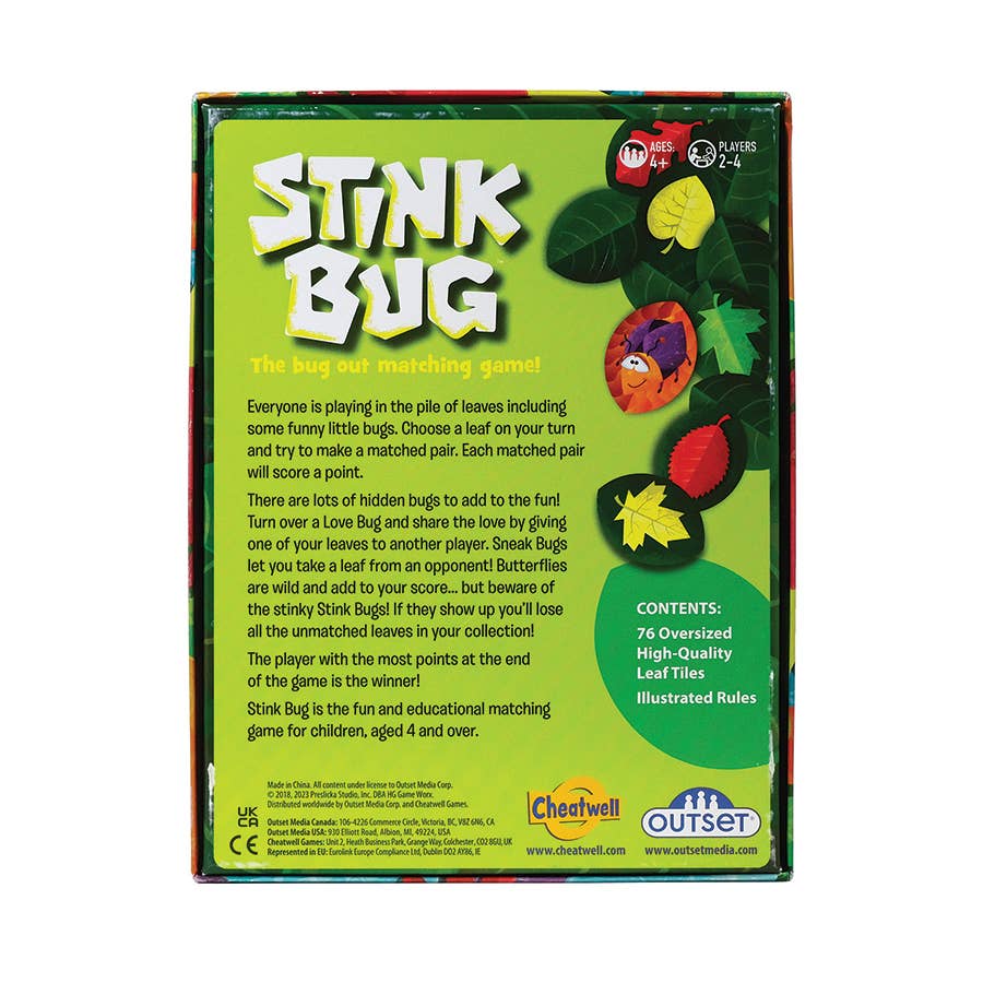 Outset Games and Cobble Hill Puzzles - Wholesale Card Game - Stink Bug Game for Ages 4+2