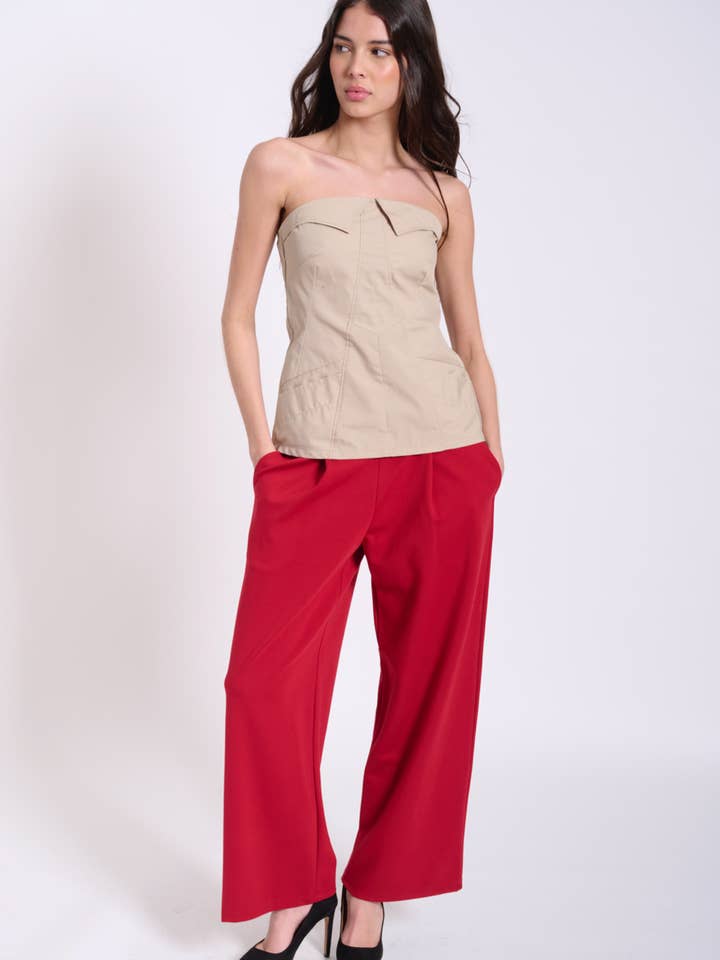 Asia Pleated wide-leg pants for wholesale by Preloved